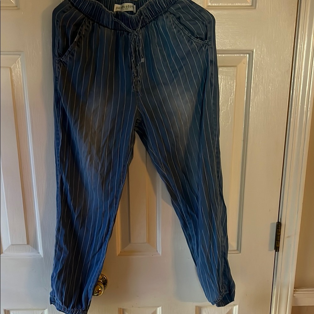 Blue Striped Women's Trousers